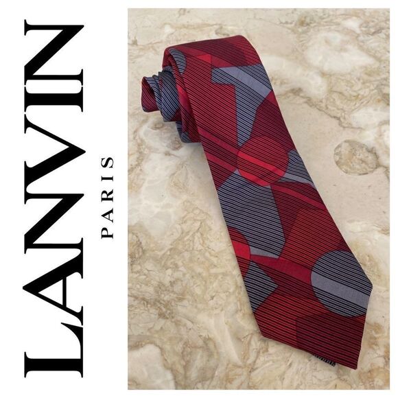 Vintage Lanvin 100% Silk Tie - Picture 1 of 6